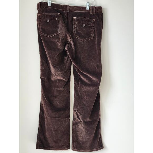 Gap Vintage Velour Women's Brown Boot Cut Pants Y2K Boho Western Size 12 A0076 - Picture 3 of 5